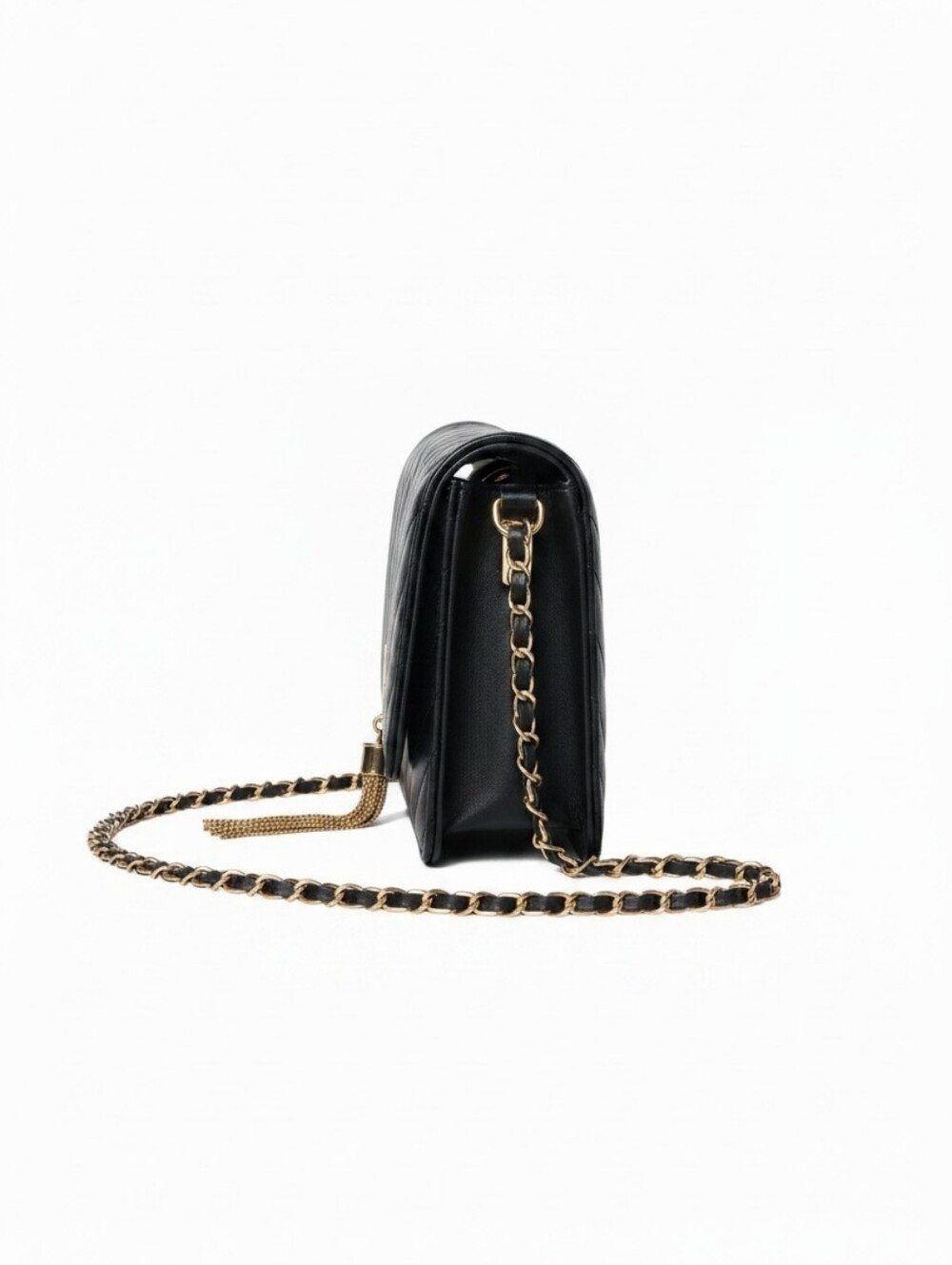 Badgley Mischka Black Crossbody Bag with Gold Accents - Picture 3 of 15